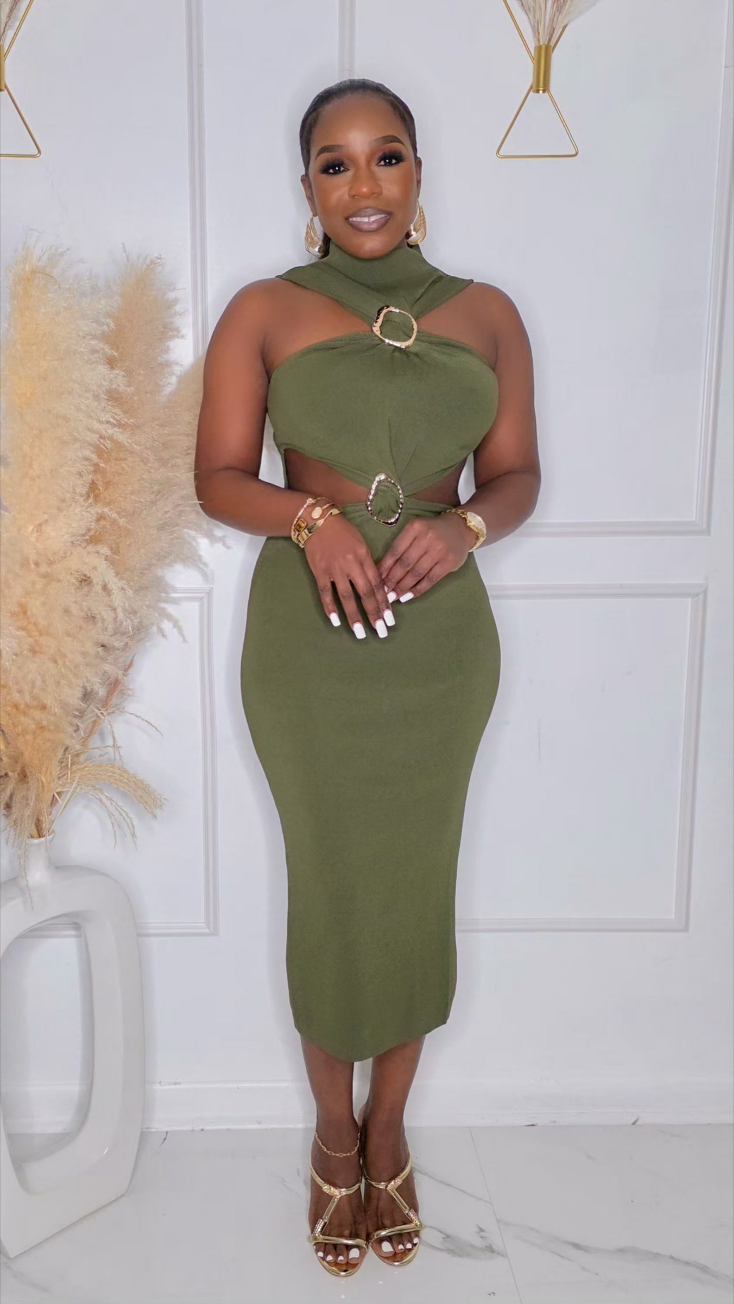 STYLE GAMBLE MIDI DRESS