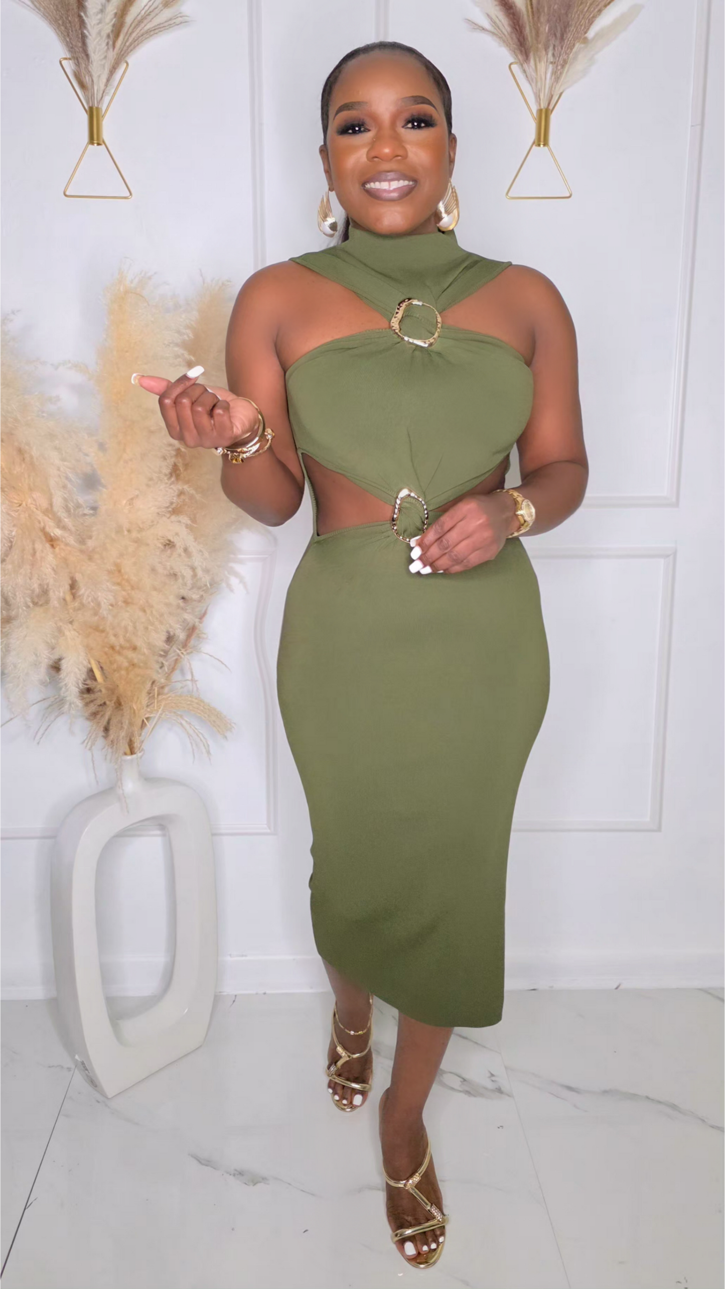 STYLE GAMBLE MIDI DRESS