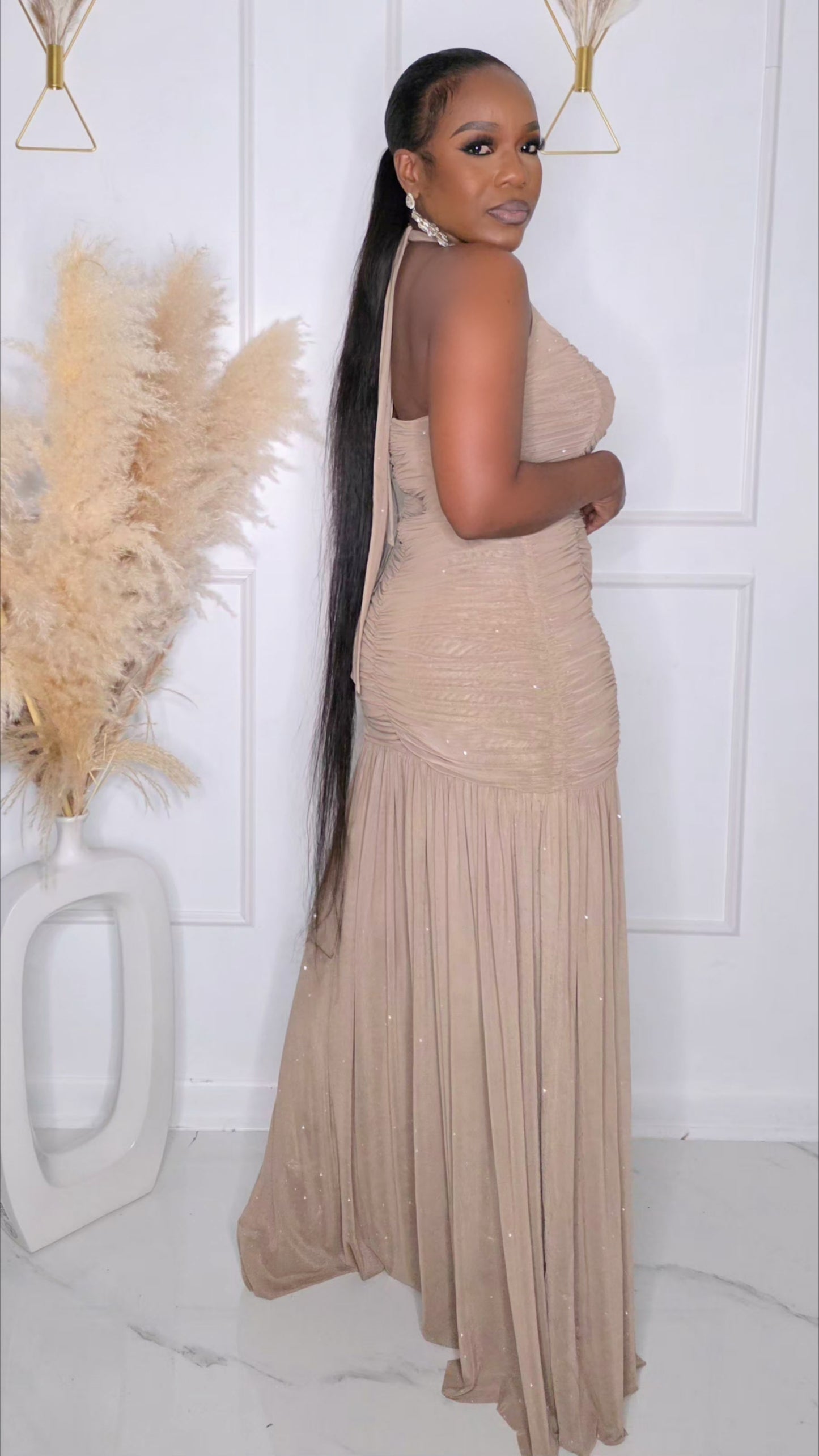 INSTANT BLOCK AND DELETE MAXI DRESS