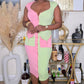 CANT MISS COLOR MIDI DRESS - PINK/SAGE