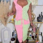 CANT MISS COLOR MIDI DRESS - PINK/SAGE