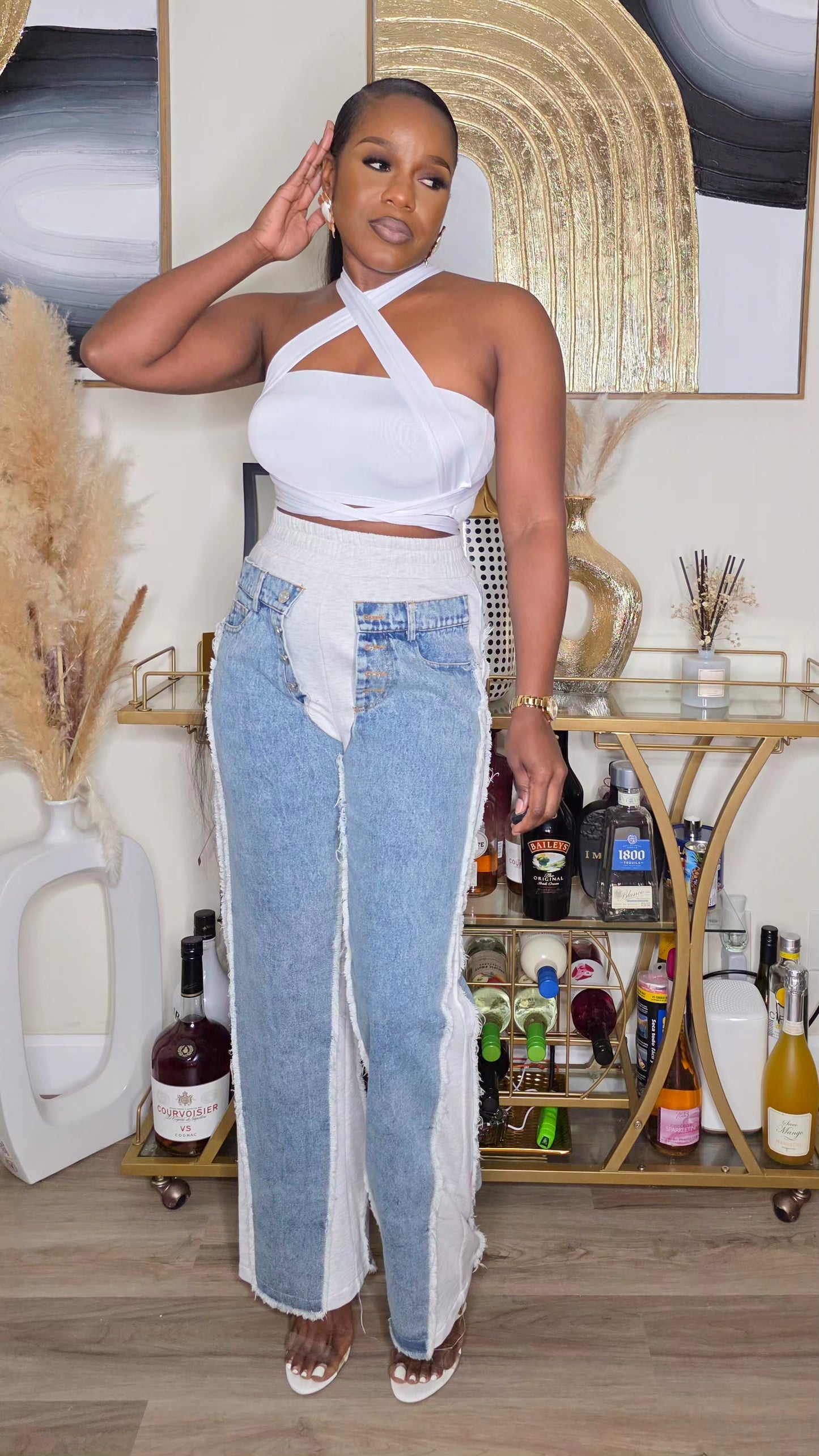 WILD + FREE PANTS - GREY/DENIM