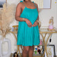 PRE-ORDER - COOL,CALM AND CHARMING MINI DRESS - GREEN