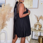 PRE-ORDER - COOL,CALM AND CHARMING MINI DRESS - BLACK