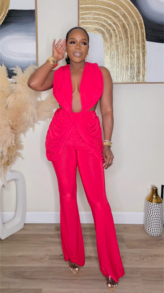 LOVE SOLD SEPERATELY JUMPSUIT - RED