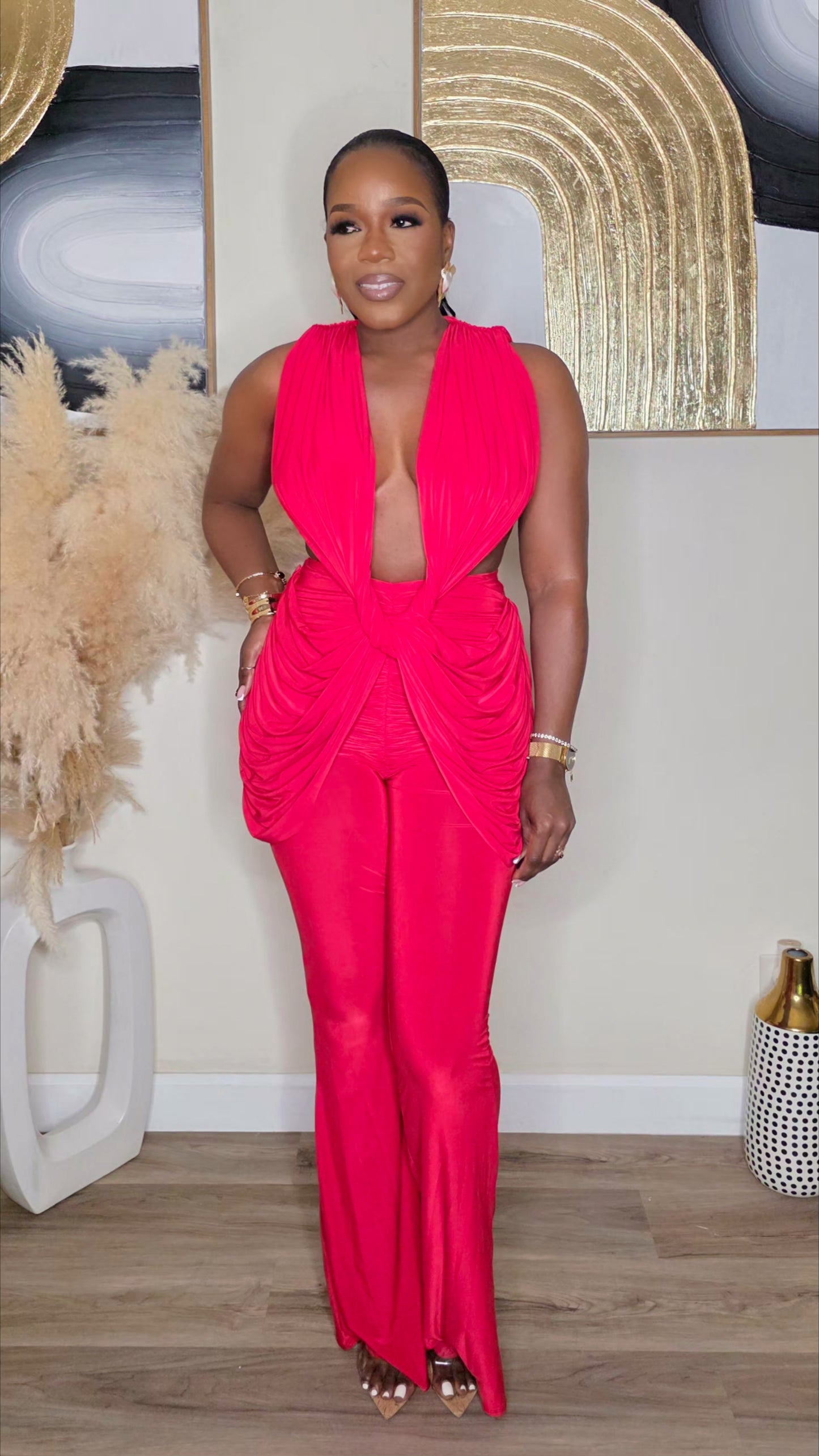 LOVE SOLD SEPERATELY JUMPSUIT - RED