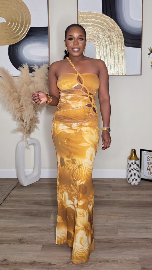 BEAUTY KLOSET MAXI DRESS - YELLOW MULTI
